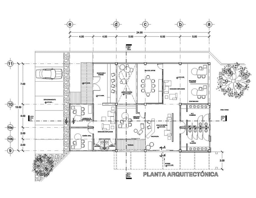 Plano de vivienda dibujado a mano