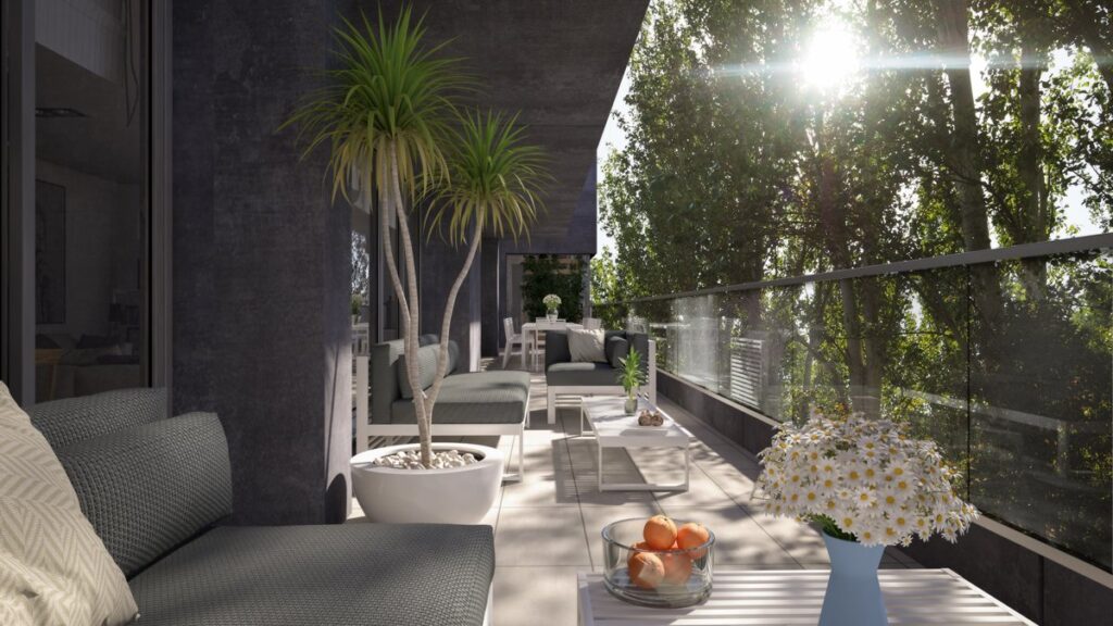 Render exterior terraza por GAYARRE infografia