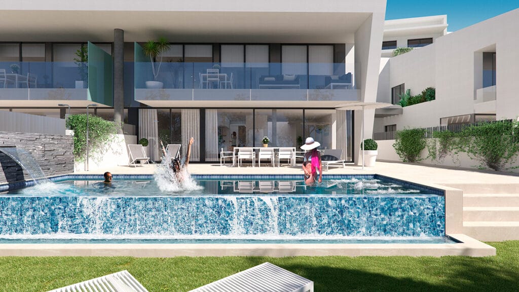 Render of the Oxalis Residential swimming pool by GAYARRE